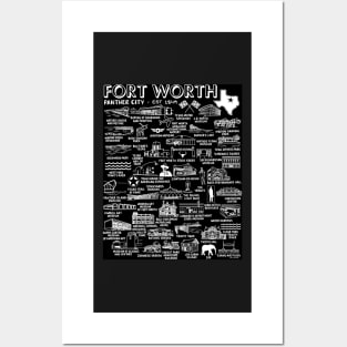 Fort Worth Map Art Posters and Art